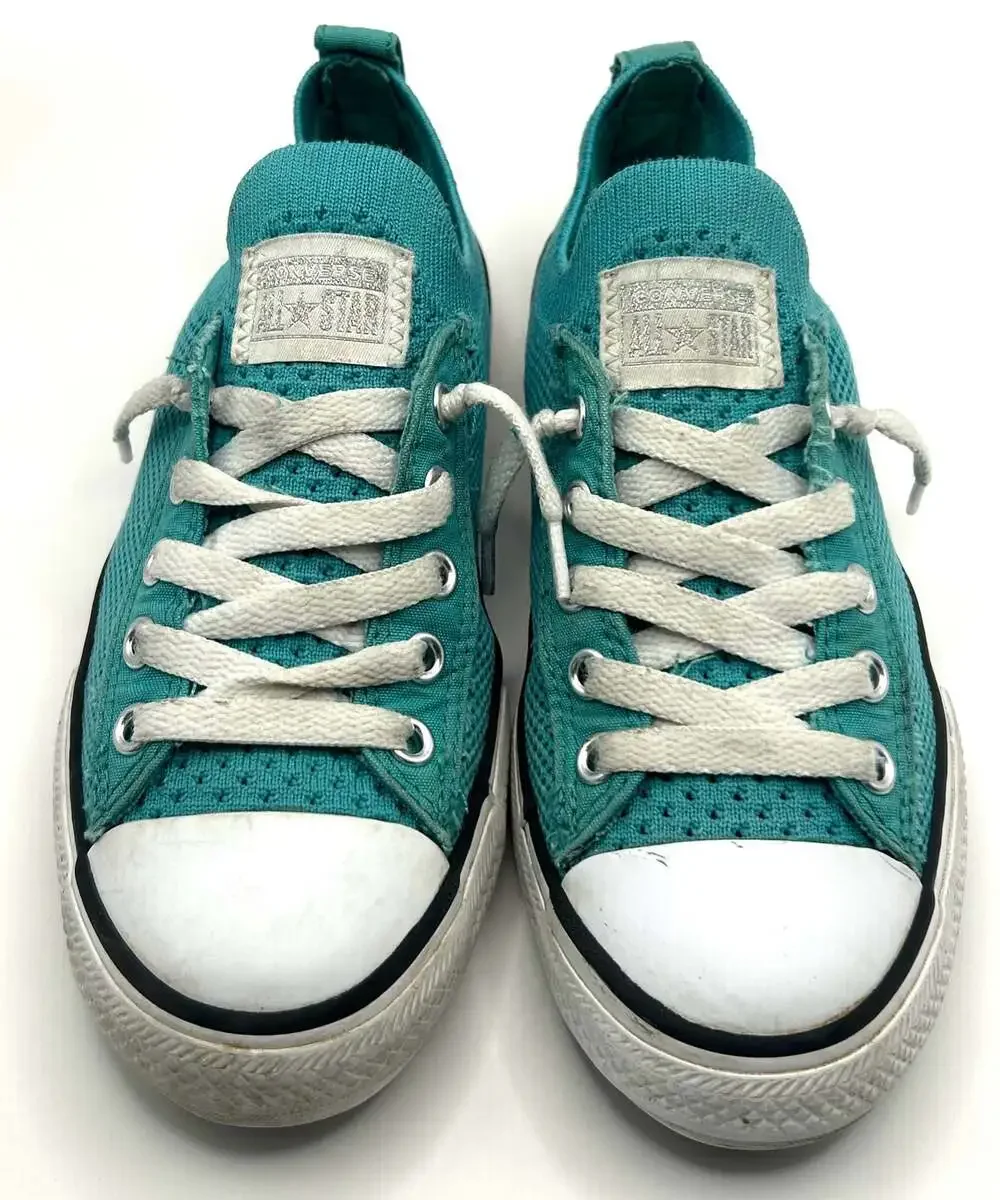 Converse Chuck Taylor All Star Ocean Drip Teal Knit Slip-On Junior Sneakers US 2